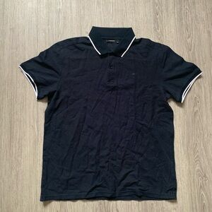 J.Lindeberg Dark Blue Polo with White Accents
